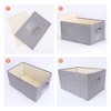 Unique Bargains Fabric Foldable Closet Storage Bins with Handles - 3 of 4