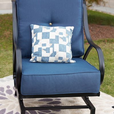 Blue Iron Outdoor Rocking Motion Chair with Cushions