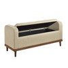 Lyngins Mid-Century Modern Lift Top Storage Bench, 50" Textured Fabric Bed Bench, Button-Tufted Ottoman with Storage, Walnut Finish Solid Wood Frame - 4 of 4