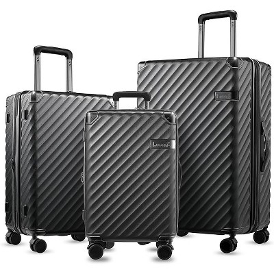 LUGGEX Luggage with Spinner Wheels, Polycarbonate Expandable Hard Shell Suitcase