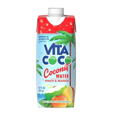Vita Coco Pure Coconut Water Peach - 16.9 fl oz Carton