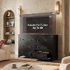 GALAXHERO Farmhouse 6 Drawer Wood Dresser, With Double Rustic Handles, TV Stand for 60" TV, Clothes Organizer for Bedroom & Living Room,Black - 2 of 4