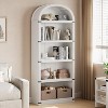 Arched Cabinet Bookshelf Bookcase - 71.7” Tall Farmhouse Display Cabinets - 2 of 4