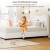 Pink Queen Kids Bed Frame with Upholstered Headboard, Low Profile Sturdy Platform Bed with Soft Boucle Fabric for Girls and Boys,No Box Spring Needed - 2 of 4