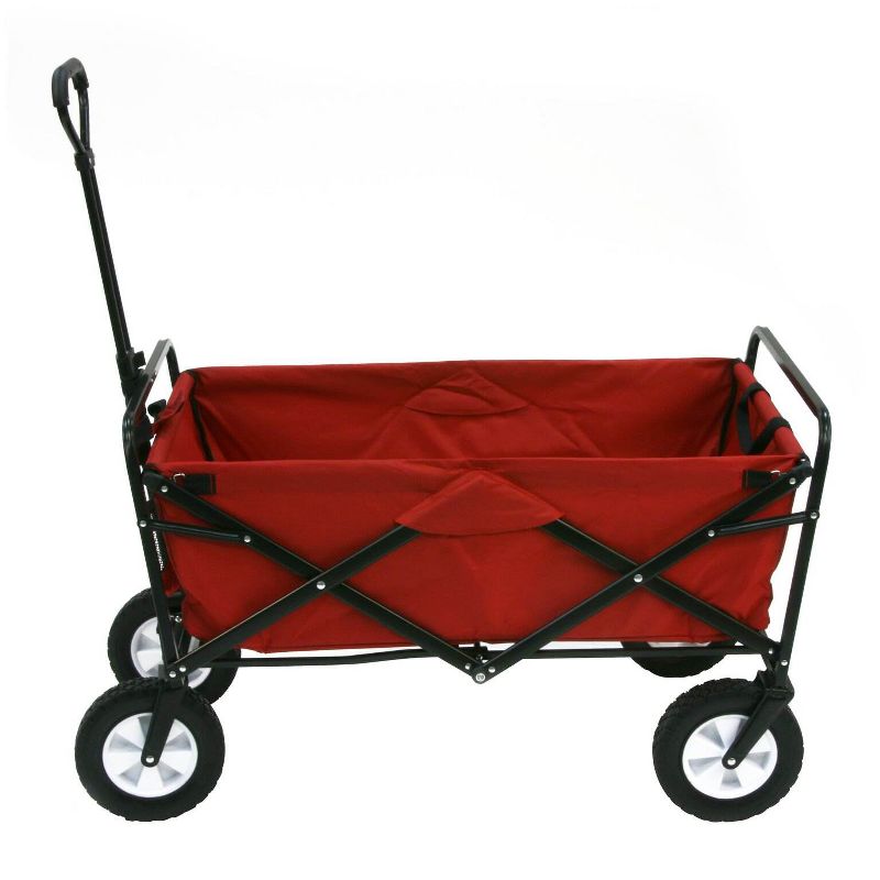 Mac Sports Collapsible Folding Steel Frame Outdoor Garden Wagon, Red (2 Pack), 2 of 7