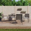 vidaXL Patio Dining Set Table and Chair with Cushions Poly Rattan and Steel - Brown 55.1" Table Length 4 Chairs - 2 of 4