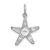 Black Bow Jewelry 14k White Gold 13mm 3D Textured Starfish Charm - 3 of 4