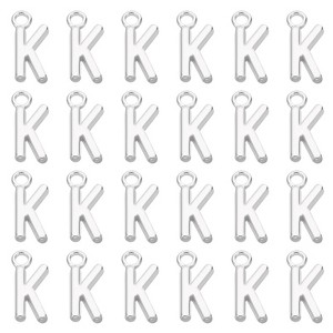 Unique Bargains Metal Bulk Elegant DIY Crafts Jewelry Making Initial Pendant 50 Pcs - 1 of 4