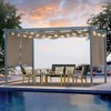 Aoodor 120'' x 155.1'' Outdoor Pergola with Retractable Canopy, Aluminum Frame, 4 Pieces Patio Sun Shade Shelter for Backyard, Deck-Brown - 2 of 4