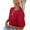 BLUEMING Sweater Tops for Women Short Sleeve Crew Neck Summer Knit Shirt Eyelet Knit Elbow Sleeve Tops - 3 of 3