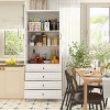 Famapy Modular Storage Cabinet Elegant White Pantry Bookshelf Multifunctional Tempered Glass Cabinet - 2 of 4