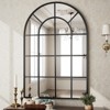 BEAUTYPEAK 36" x 24" Arched Windowpane Mirror Decor Wall Mirror, Black - 3 of 4