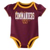 NFL Washington Commanders Infant Girls' 3pk White Bodysuit - 4 of 4