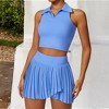 Anna-Kaci Active Women's Sleeveless Polo Crop Top with Collared Neckline and Stretch Fabric - 3 of 4