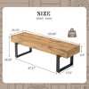 KWPZQEB Farmhouse Wood Bench, Long Rustic Indoor Bench for Entryway, Living Room, Dining Room, Solid Wood Construction - 4 of 4