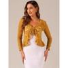 INSPIRE CHIC Women's Tie Front Ruffled Hem Floral Lace Sheer Crop Bolero Shrug - 4 of 4