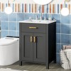 TIRAMISUBEST 24"Bathroom Vanity Combo with Ceramic sink, Freestanding Bathroom Vanity Cabinet with 2 Soft Close Doors and 1 Filp-out Drawer - 2 of 4