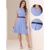 INSPIRE CHIC Women's V Neck Wear to Work Sleeveless Flare Knee Length Dresses - 2 of 4