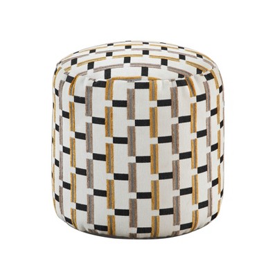 Vynxaria Cylindrical Chenille Pouf ¨C Modern Ottoman & Versatile Footstool