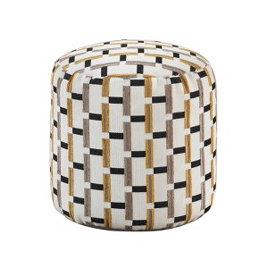 Vynxaria Cylindrical Chenille Pouf ¨C Modern Ottoman & Versatile Footstool - 1 of 2