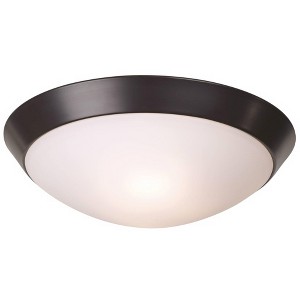 360 Lighting Davis Modern Ceiling Light Flush Mount Fixture Oil Rubbed Bronze 11" Wide Frosted Glass Dome Shade for Bedroom Kitchen Living Room House - 1 of 4