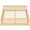 Okak Solid Pine Floor Bed Twin/Full/Queen Size,Bed Frame with Safety Guardrails and Door, Modern Kids Bed for Bedroom & Nursery - 3 of 4