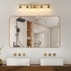 31" Golden 5 Light Vanity Light with Clear Glass Shades, Modern Iron Metal Bathroom Wall Fixture for Mirror - 2 of 4