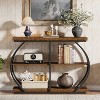 Hommoo 3-Tier Console Table with Storage Shelves Brown - 2 of 4