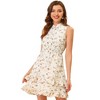 Allegra K Women's Regular Fit Floral A-line Smocked Waist Tiered Ruffled Chiffon Mini Dress - 2 of 4