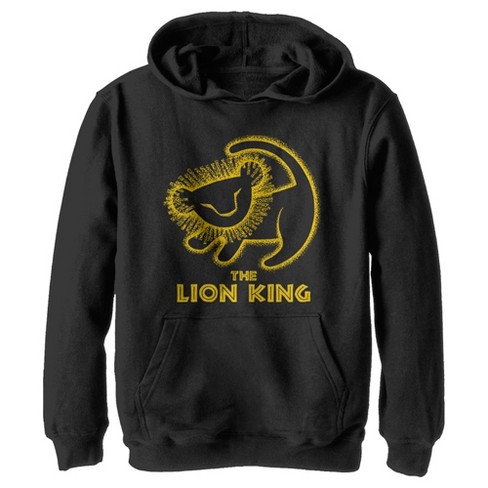 Boy s Lion King Rafiki Drawing Pull Over Hoodie Black Small