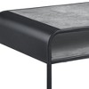 Modern Composite Wood Coffee Table with Curved Edges and Metal Frame for Living Room or Lounge - 3 of 4