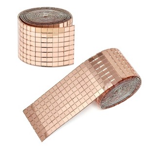 Wrapables 5mm x 5mm Self Adhesive Mosaic Glass Mirror Tile Stickers, 1960pcs for Arts and Crafts, Home Decoration, Rose Gold - 1 of 4