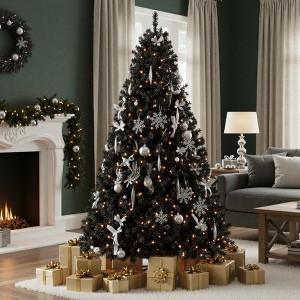 Yaheetech 4.5Ft/6Ft/7.5Ft/9Ft/12Ft Pre-lit Spruce Artificial Christmas Tree with 150 Incandescent Warm White Lights - 1 of 4