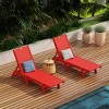 WestinTrends Poly Reclining Outdoor Patio Chaise Lounge Chair Adjustable (Set of 2) - 2 of 4