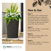 Tierra Verde Citadel Stucco Indoor Outdoor Self Watering Tall Square Planter, Weatherproof for Patio, Garden, and Porch Use, 13.5"W x 26"H, Black - 3 of 4