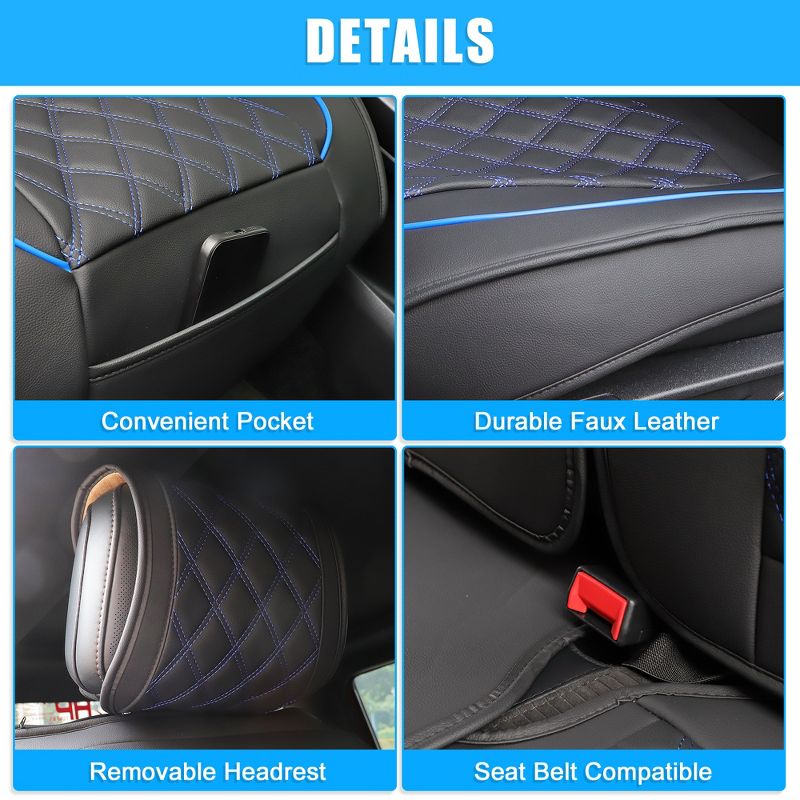Unique Bargains Front Rear Seat Protector Pads for GMC Sierra 1500 5 Pcs, 5 of 7