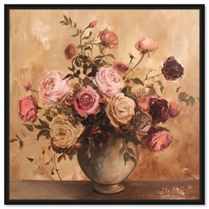 Art Remedy Burgundy Flower Afternoon Floral Glam Art Framed - 1 of 4