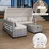 6-Piece PE Rattan Patio Sectional Set, Weather-Resistant Furniture, Retractable Canopy, Adjustable Backrest, Outdoor Sofa for Poolside, Garden - 4 of 4