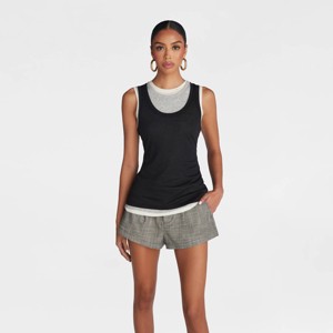 KBB by KAHLANA Women's 'The Layered Tank Top' - Black/Cream