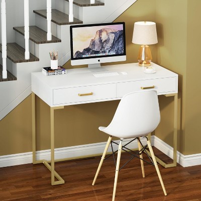 GDFStudio Avery Modern Office Desk with 2 Drawers