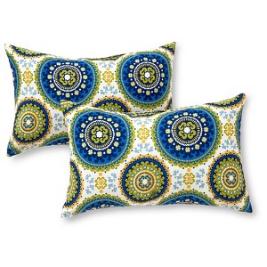 Kensington Garden 2pc 19"x12" Rectangular Outdoor Lumbar Pillows - 1 of 4