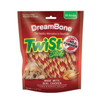 DreamBone Twist Sticks with Chicken and Vegetable Flavor Dog Treats - 9.7oz/50ct