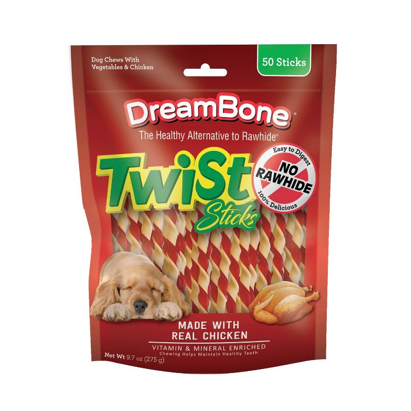 DreamBone Twist Sticks with Chicken Dog Treats, 1 of 8