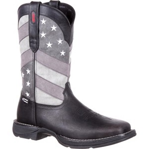Men's Rebel by Durango Faded Black Flag Western Boot - 1 of 4