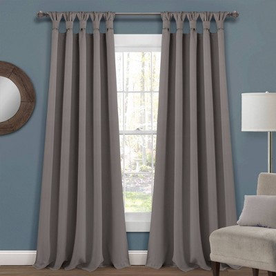 Insulated KnottedTab Top Blackout Window Curtain Panels - Lush Décor
