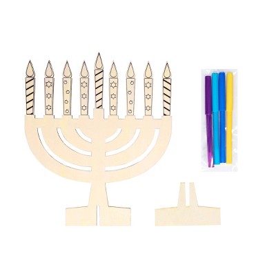 Wooden Hanukkah Menorah Craft Kit
