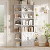 TackView 75" Tall Bookcase with Storage Cabinet, 6-Tier Wide Floor Bookshelf with Doors, Modern Wooden Display Shelf Organizer - 2 of 4
