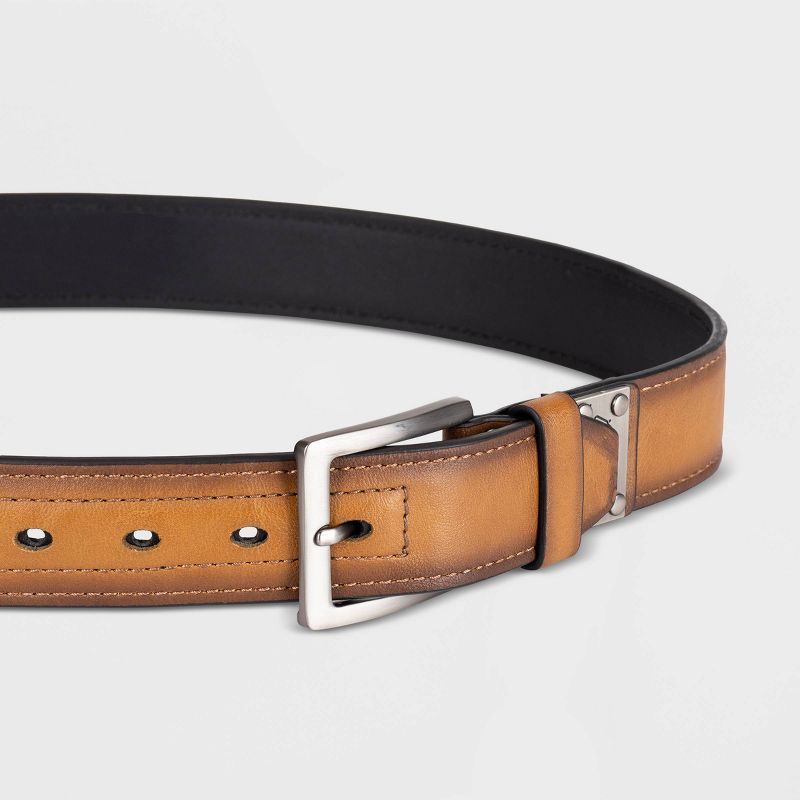 Dickies Men's Workwear Belt with Metal Logo Plaque - Brown, 3 of 6