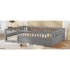 CAVINAS Full Size Wood Montessori Bed,Modern Floor Bed with Safety Fence and Door,Toddler Bed for Bedroom - 2 of 4