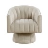 Velvet Upholstered Swivel Barrel Chair with Plush Cushion and Modern Living Room Design for Living Room - 2 of 4